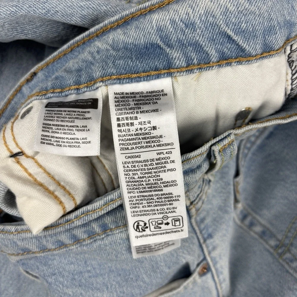 Levi's 505 Jeans Mens 34x34 Light Wash Straight Leg Faded Blue Denim‎ Classic